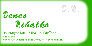 denes mihalko business card